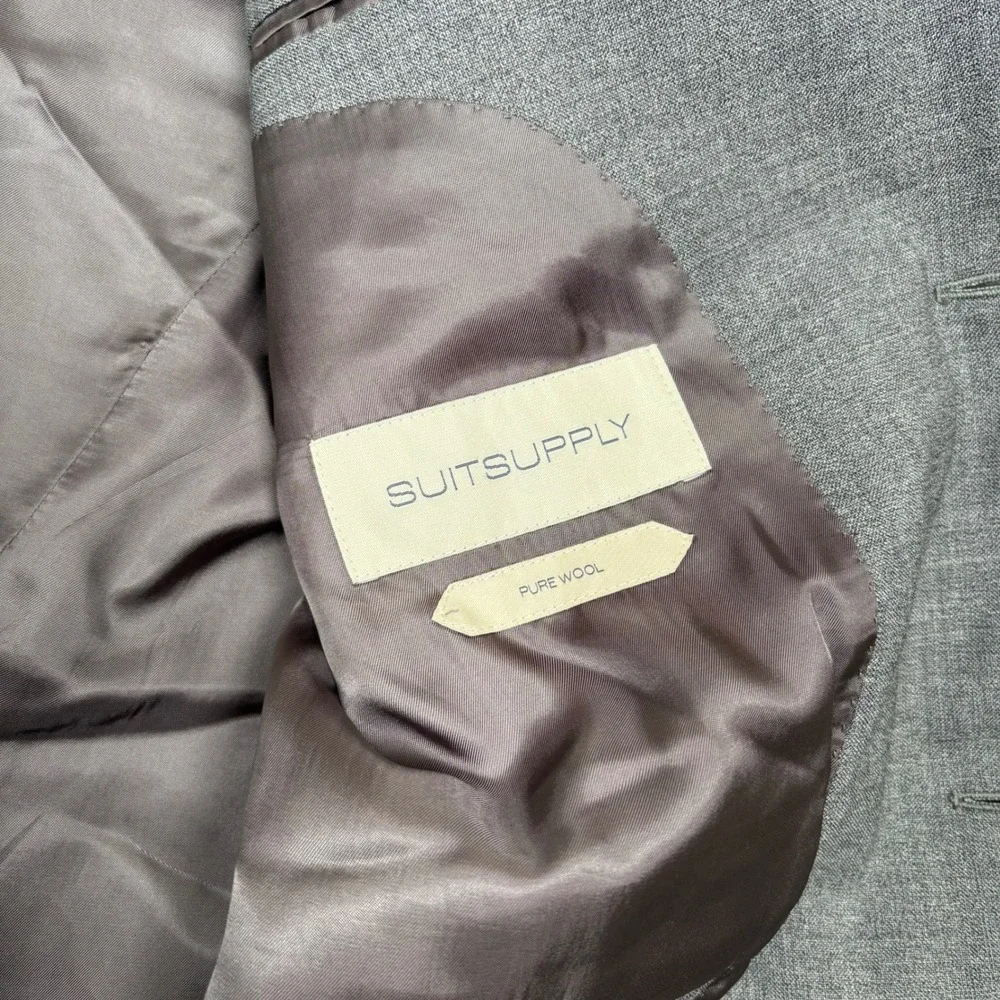 Suitsupply Lazio Vitale Slim Fit Pure Wool Blazer Jacket Grey Size 42‎ US 52EU